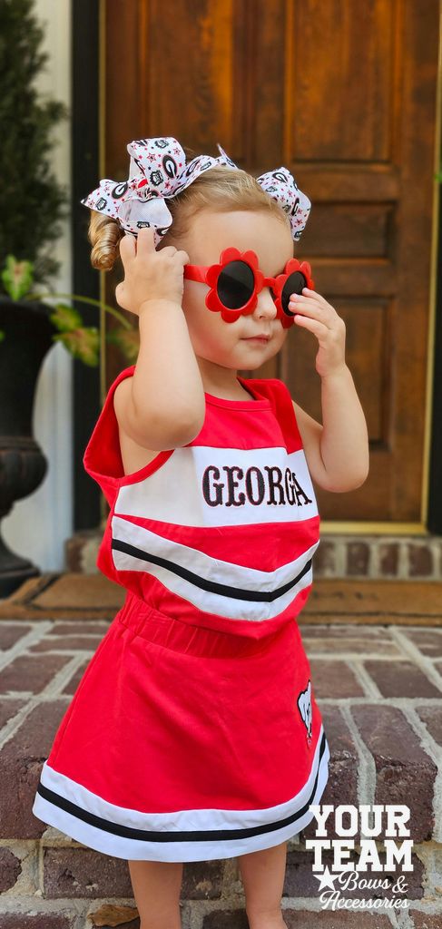 Medium Georgia Logo Print Hair Bow