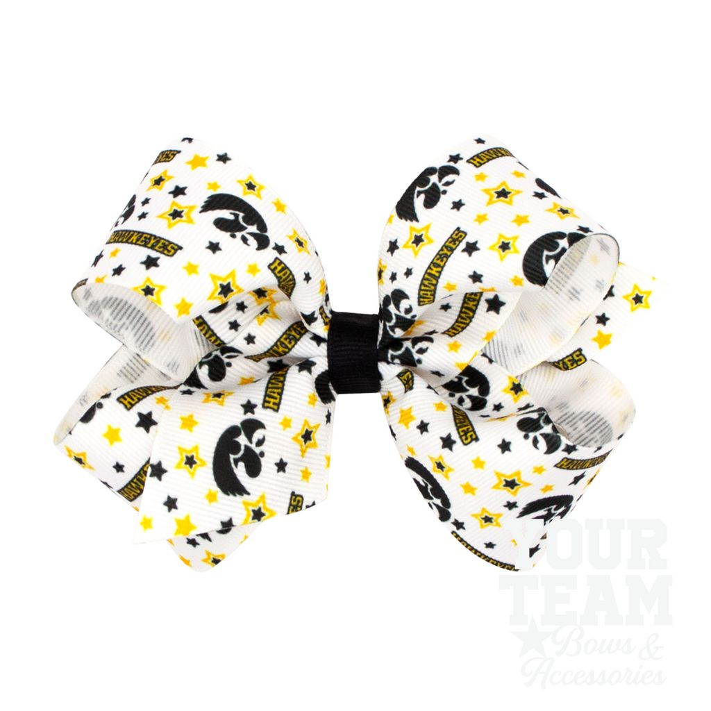 Medium Iowa Logo Print Hair Bow - IOWA