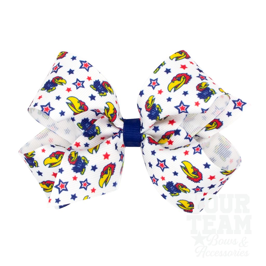 Medium Kansas Logo Print Hair Bow - KANSAS
