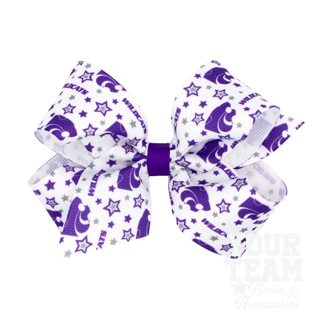 Medium Kansas State Logo Print Hair Bow - KANSAS STATE UNIVERSITY