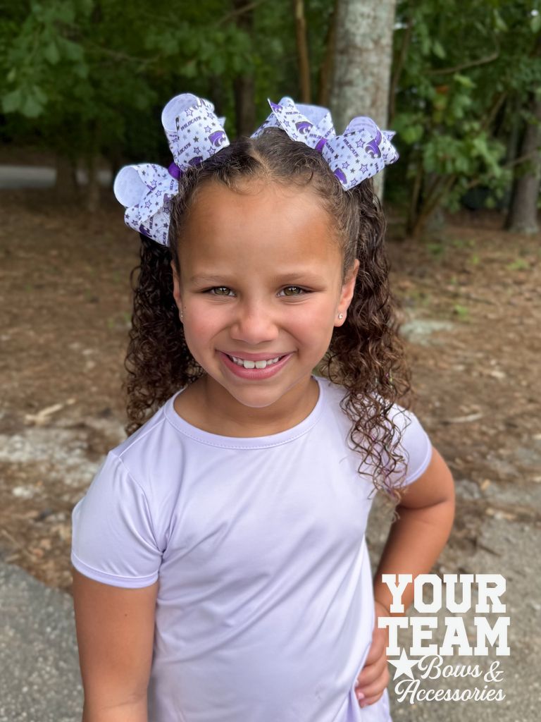 Medium Kansas State Logo Print Hair Bow