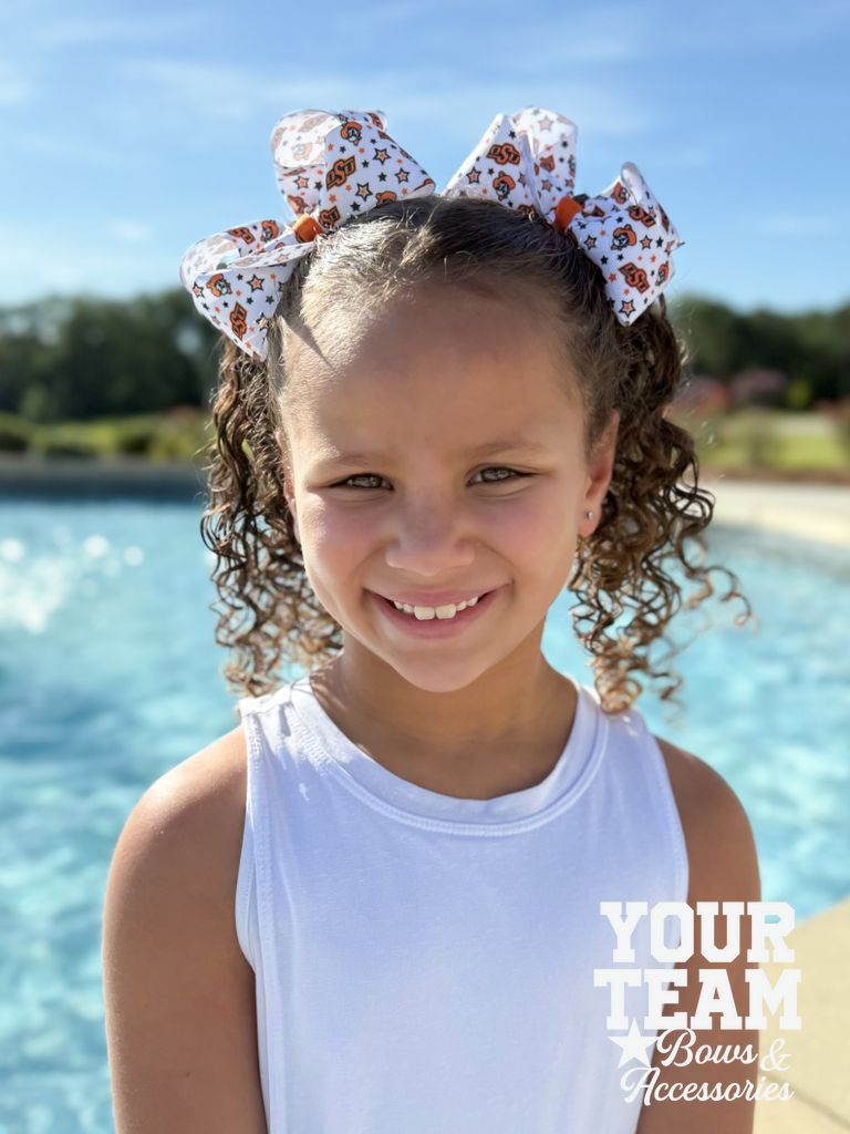 Medium Oklahoma State Logo Print Hair Bow