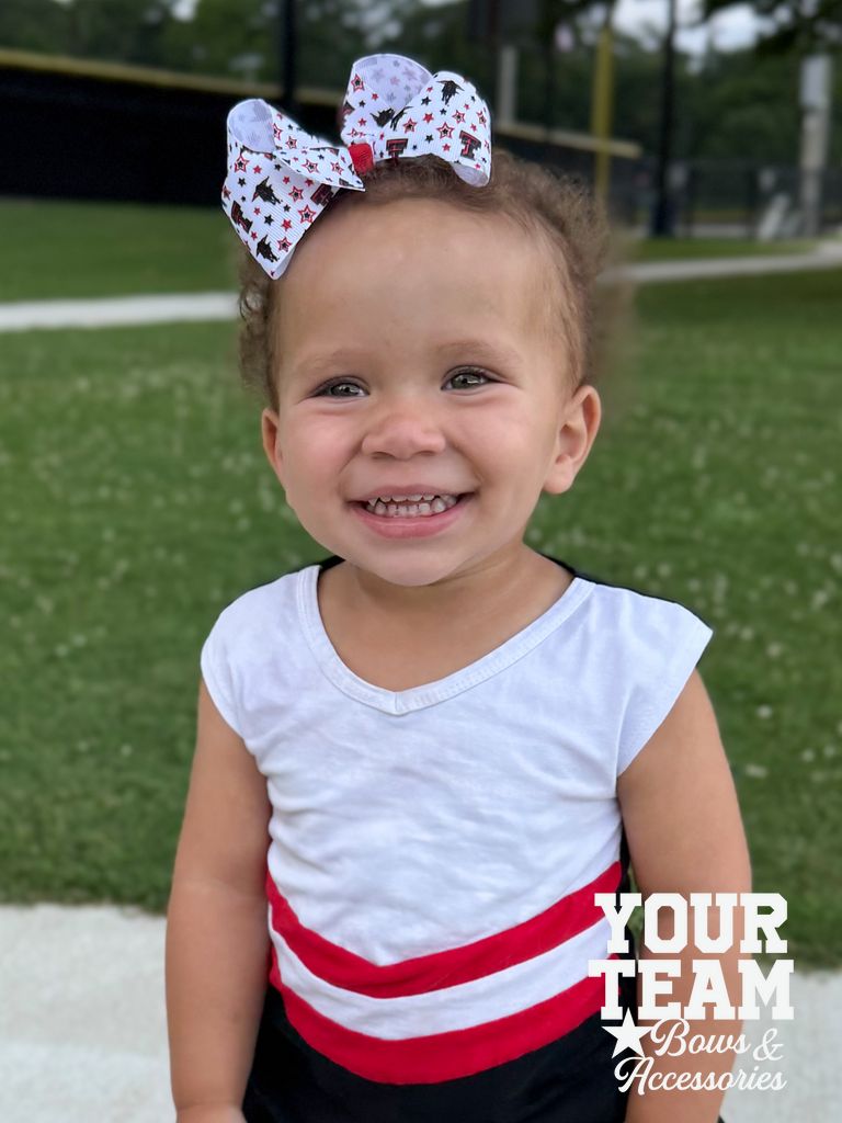 Medium Texas Tech Logo Print Hair Bow