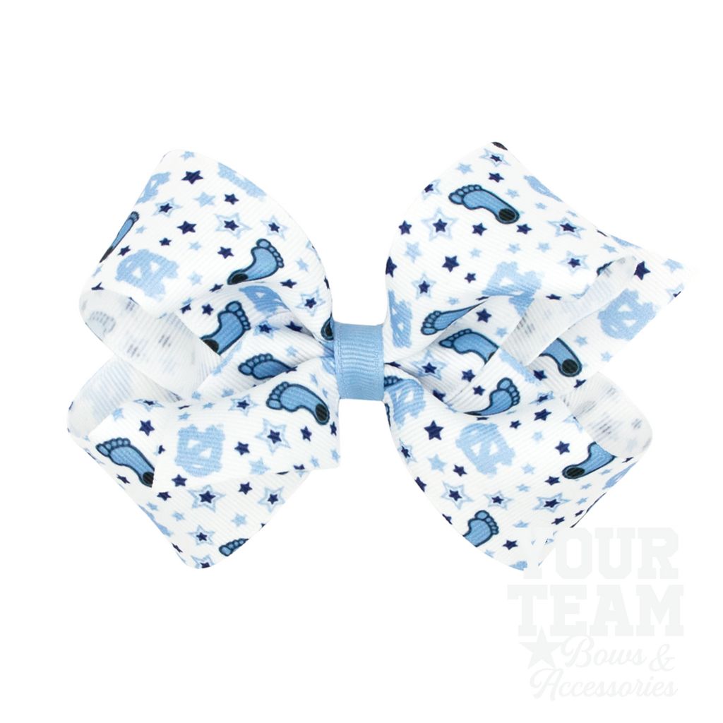 Medium North Carolina Logo Print Hair Bow - UNIVERSITY NORTH CAROLINA
