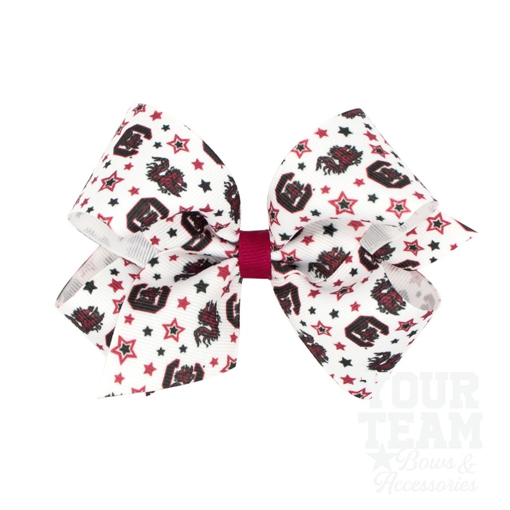 Medium South Carolina Logo Print Hair Bow - SOUTH CAROLINA