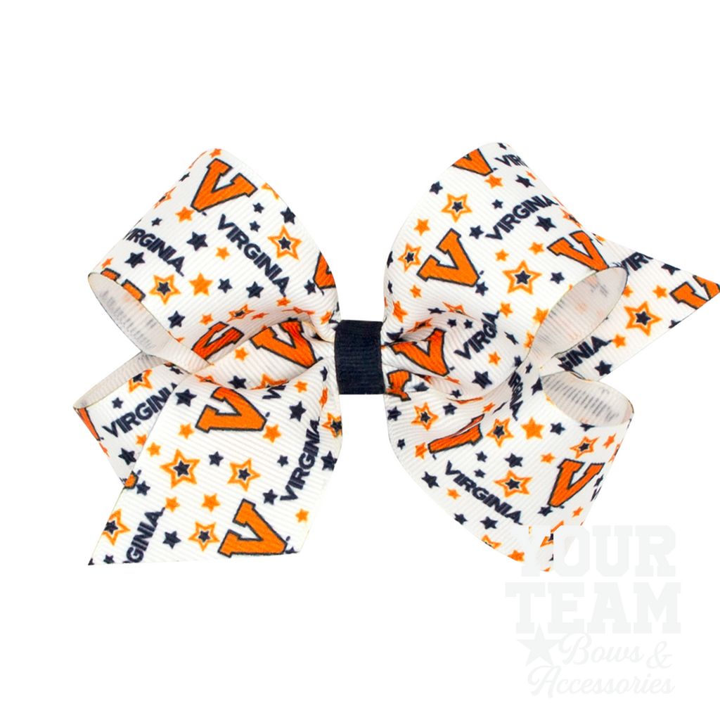 Medium Logo Print Hair Bow - VIRGINIA