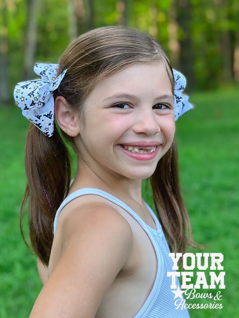 Medium West Virginia Logo Print Hair Bow