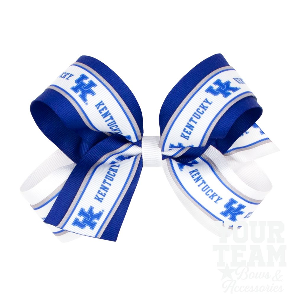 Large Kentucky Logo Ribbon Underlay Hair Bow - KENTUCKY