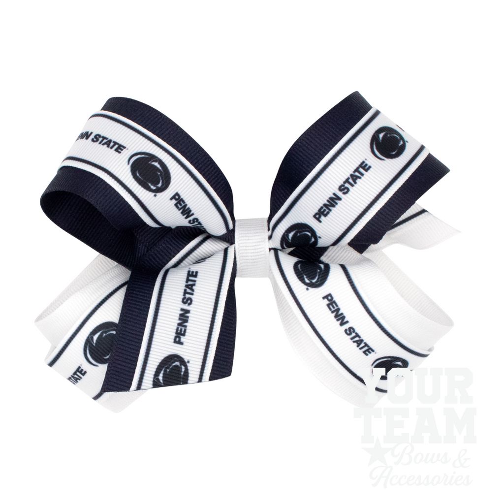 Large Penn State Logo Ribbon Underlay Hair Bow - PENN STATE