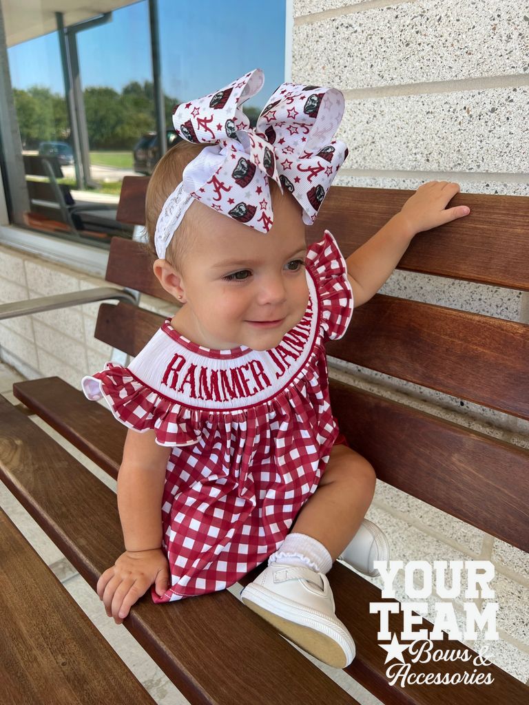 King Alabama Logo Print Hair Bow