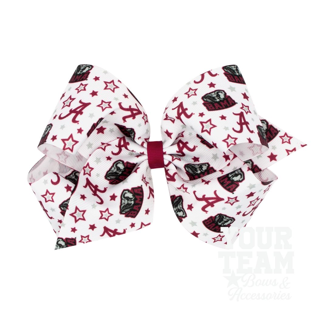 King Alabama Logo Print Hair Bow - ALABAMA