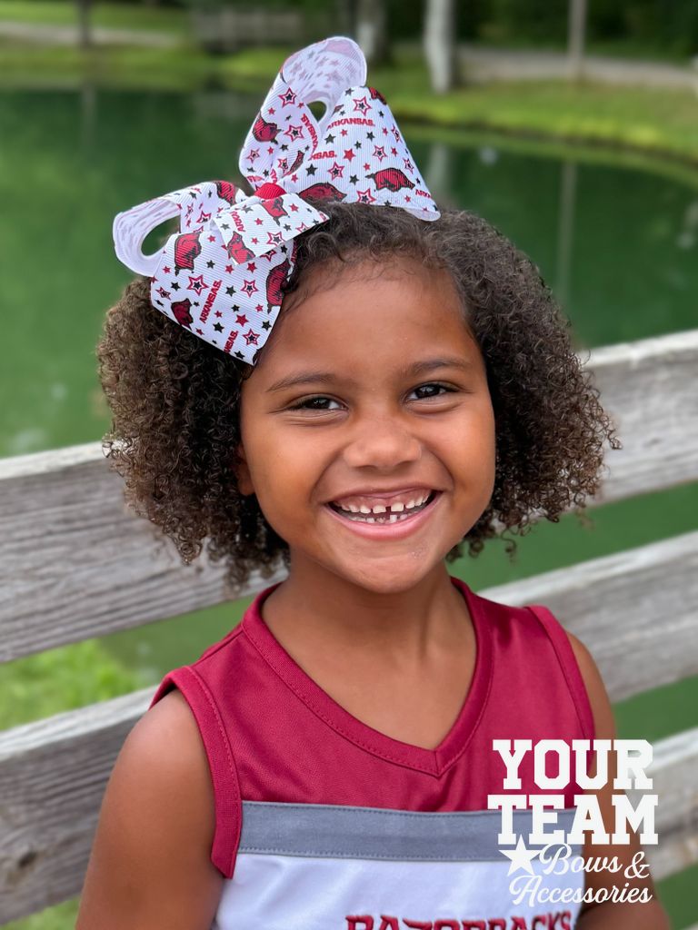 King Arkansas Logo Print Hair Bow