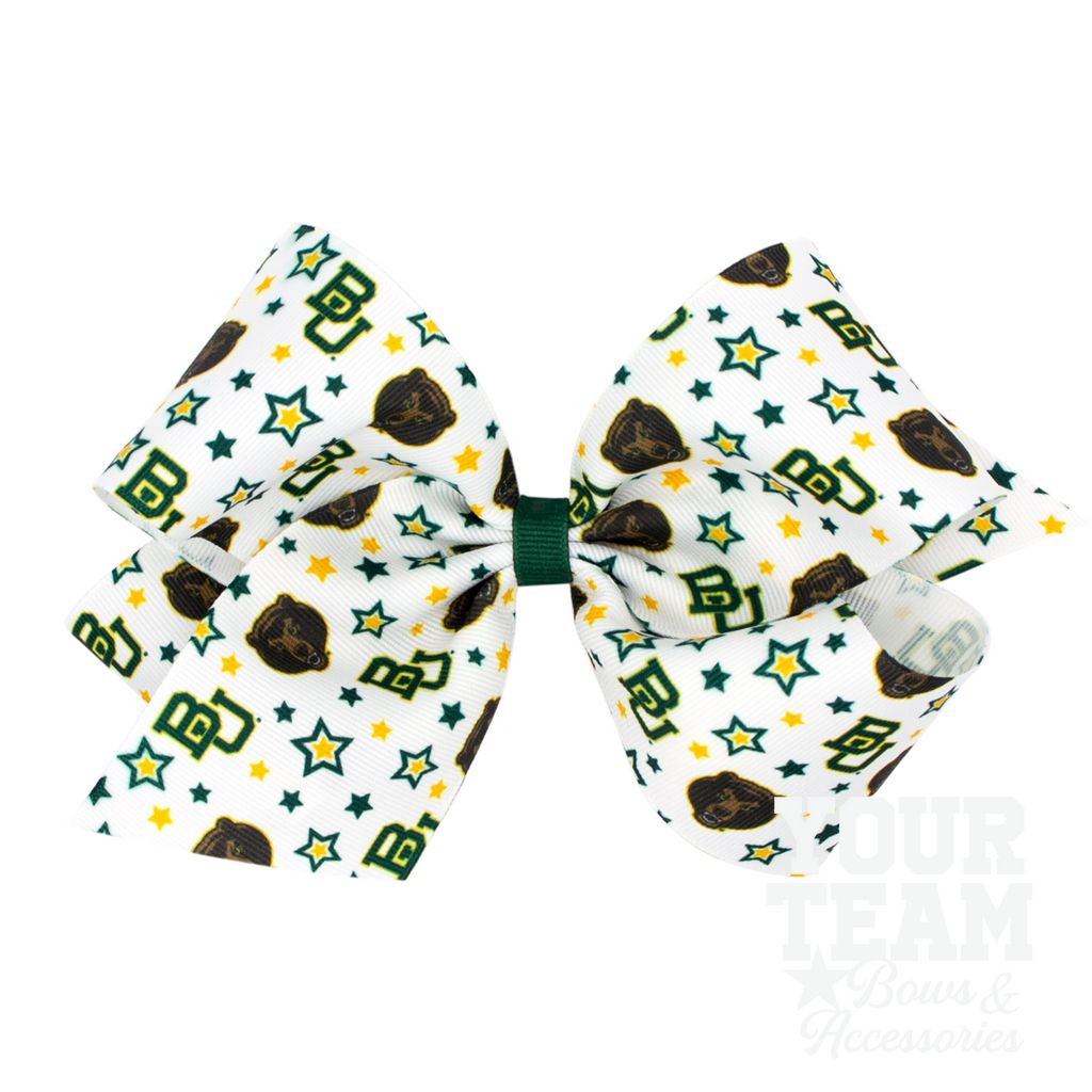 King Baylor Logo Print Hair Bow - BAYLOR