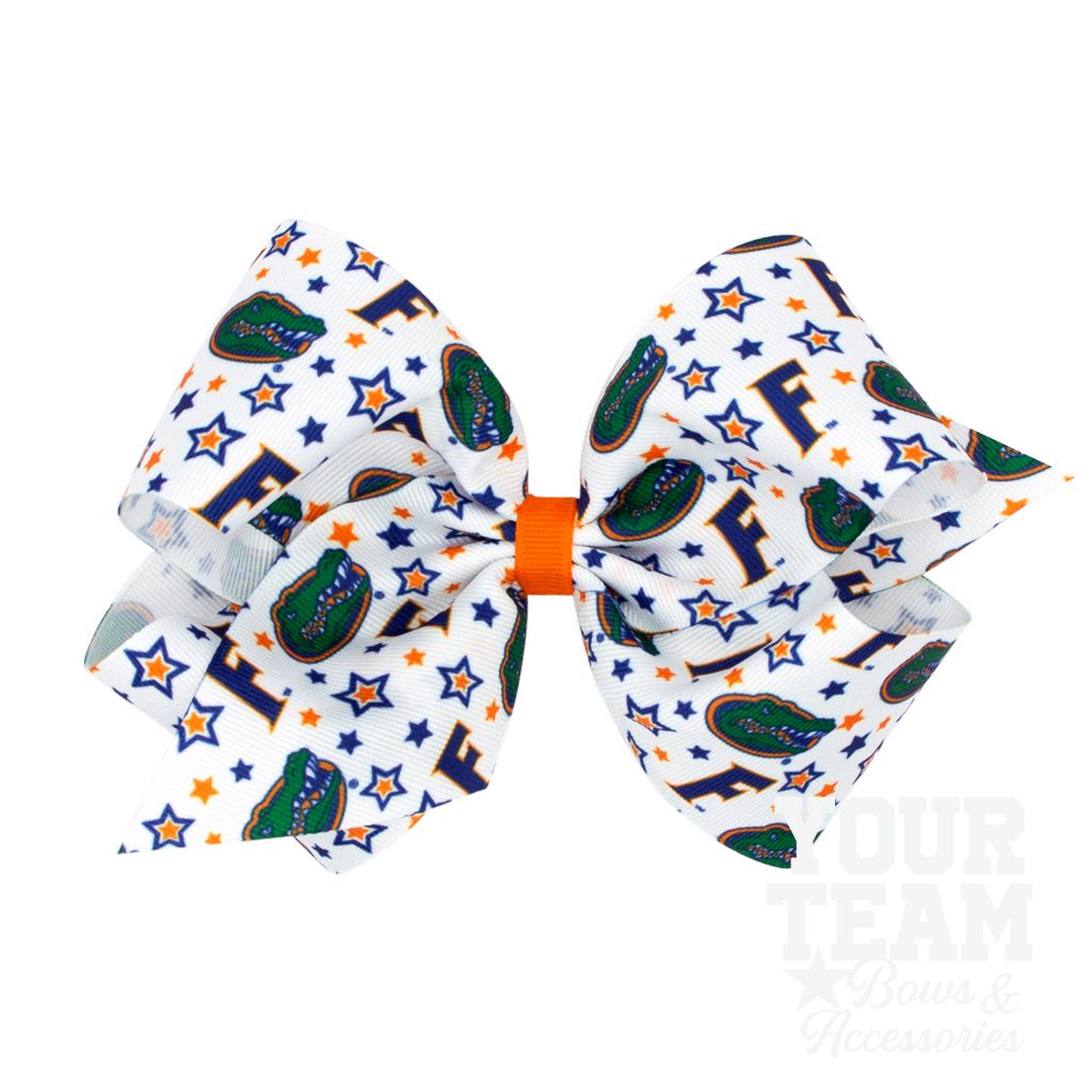 King Florida Logo Print Hair Bow - UNIV OF FLORIDA