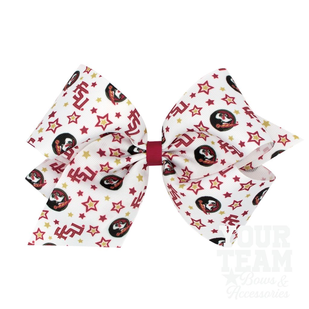 King Florida State Logo Print Hair Bow - FLORIDA STATE