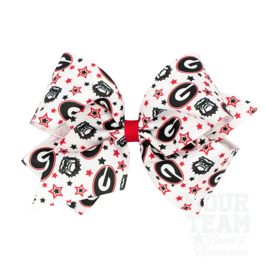 King Georgia Logo Print Hair Bow - GEORGIA
