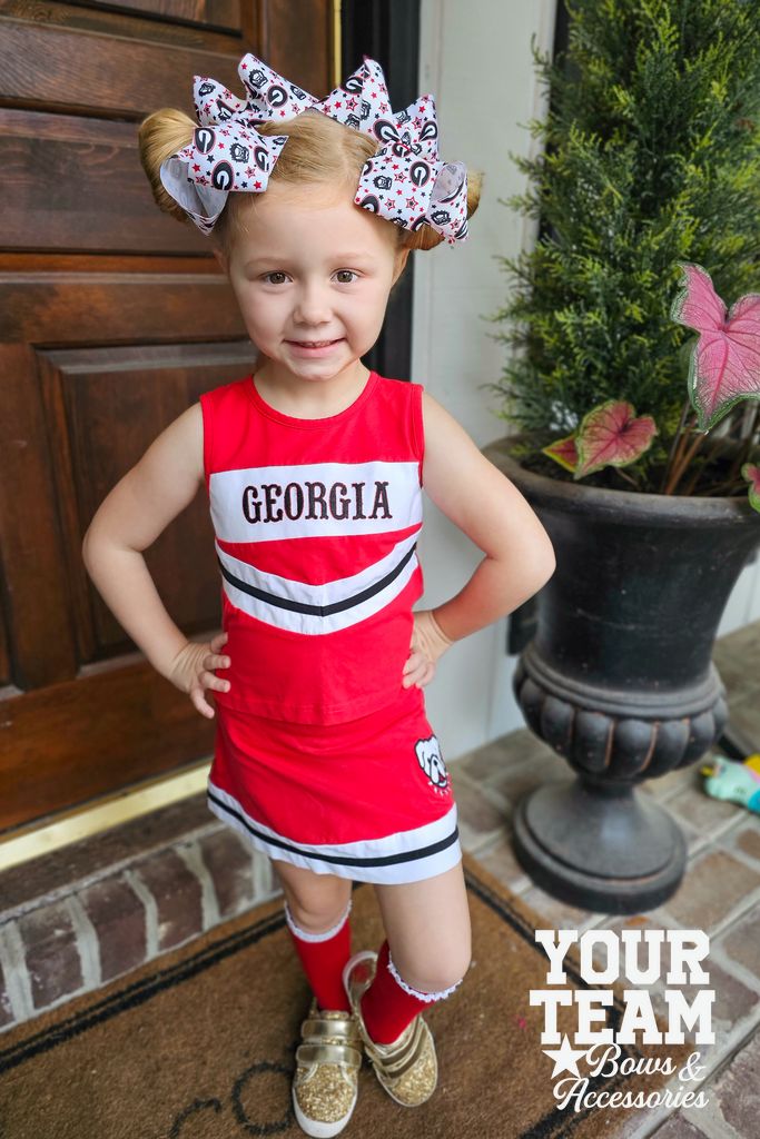 King Georgia Logo Print Hair Bow
