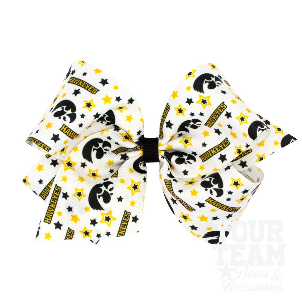 King Iowa Logo Print Hair Bow - IOWA