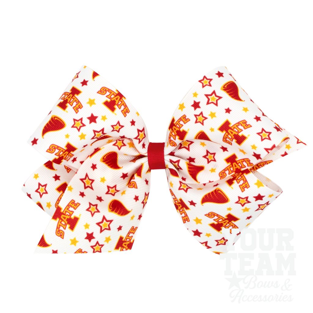 King Iowa State Logo Print Hair Bow - IOWA STATE UNIVERSITY