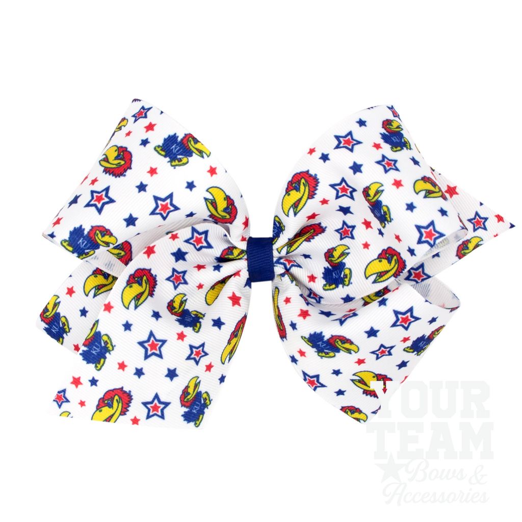 King Kansas Logo Print Hair Bow - KANSAS
