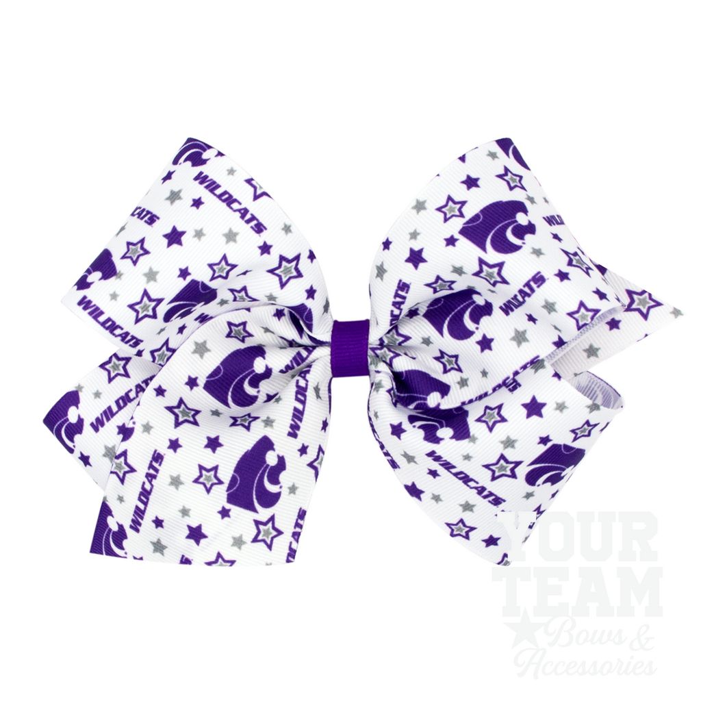 King Kansas State Logo Print Hair Bow - KANSAS STATE UNIVERSITY