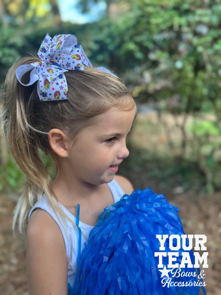 King Kansas Logo Print Hair Bow
