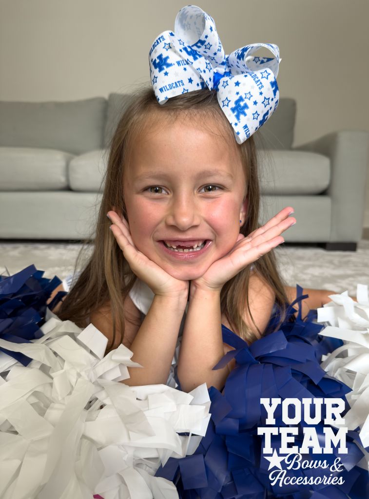 King Kentucky Logo Print Hair Bow