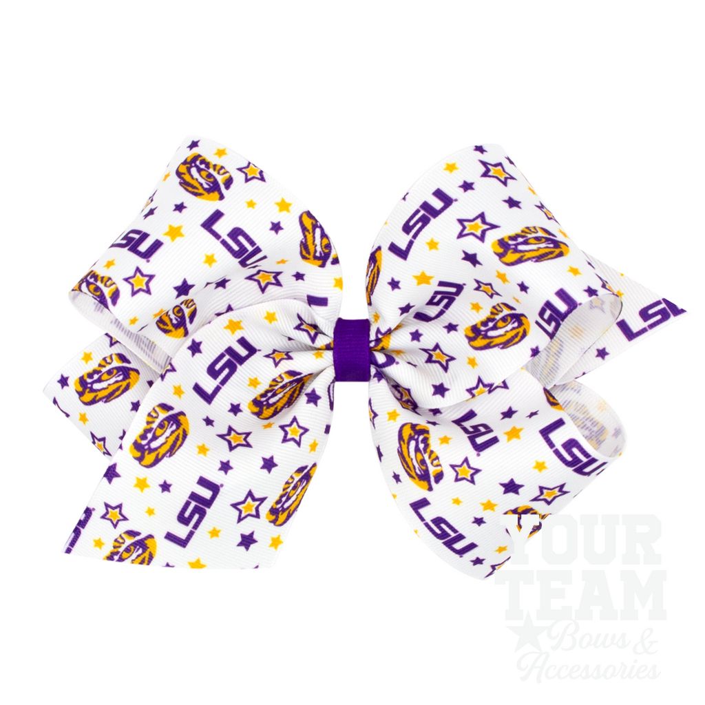 King Louisiana State Logo Print Hair Bow - LOUISIANA STATE