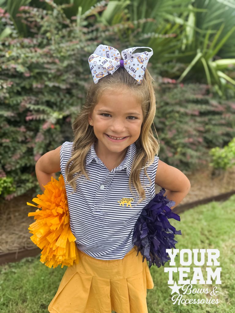 King Louisiana State Logo Print Hair Bow