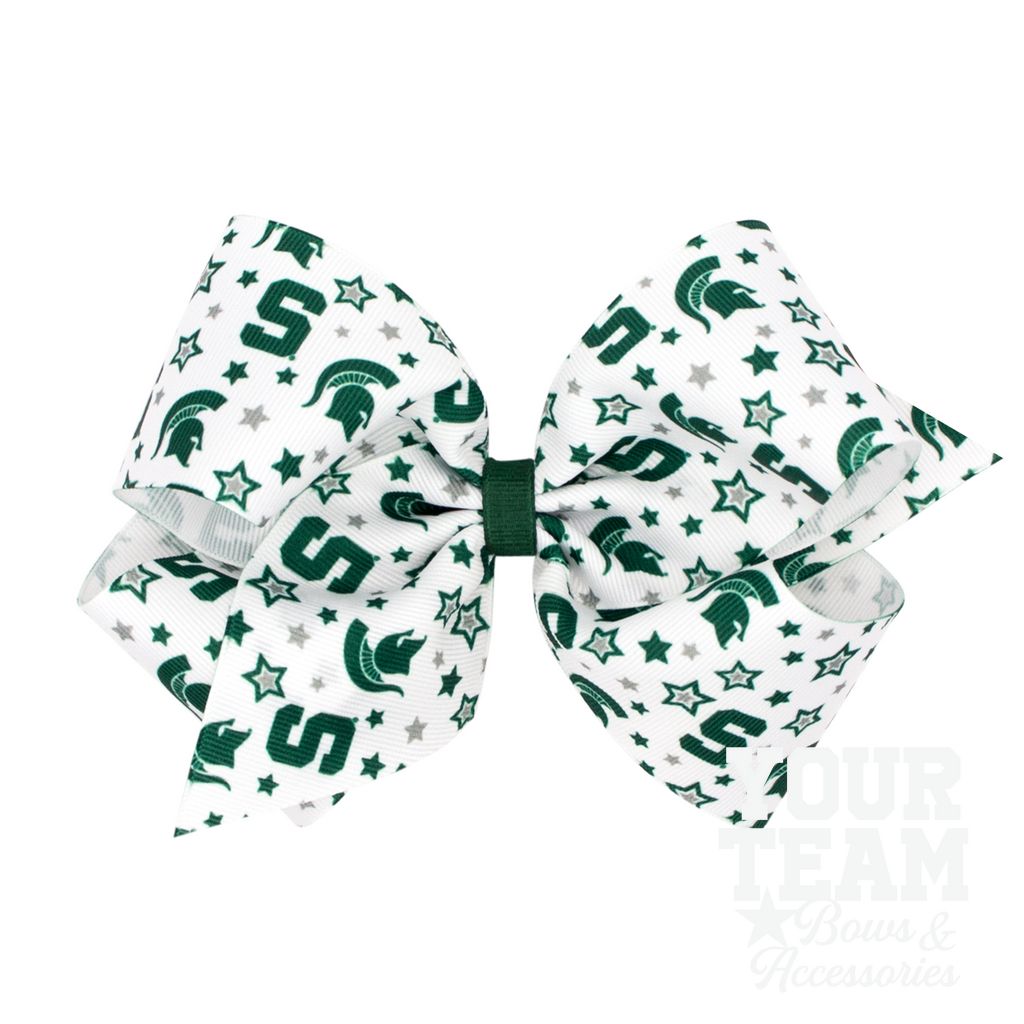 King Michigan State Logo Print Hair Bow - MICHIGAN STATE