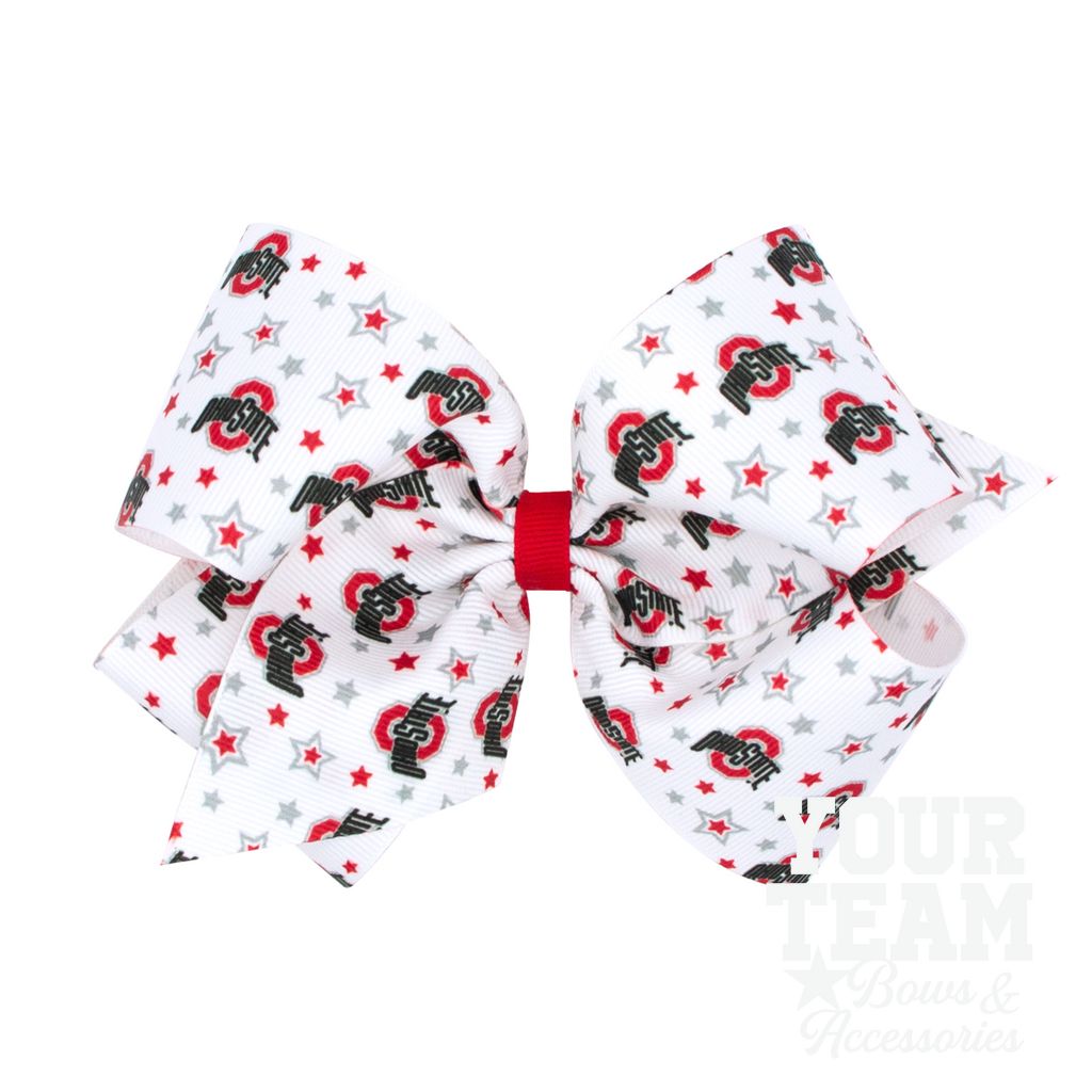 King Ohio State Logo Print Hair Bow - OHIO STATE