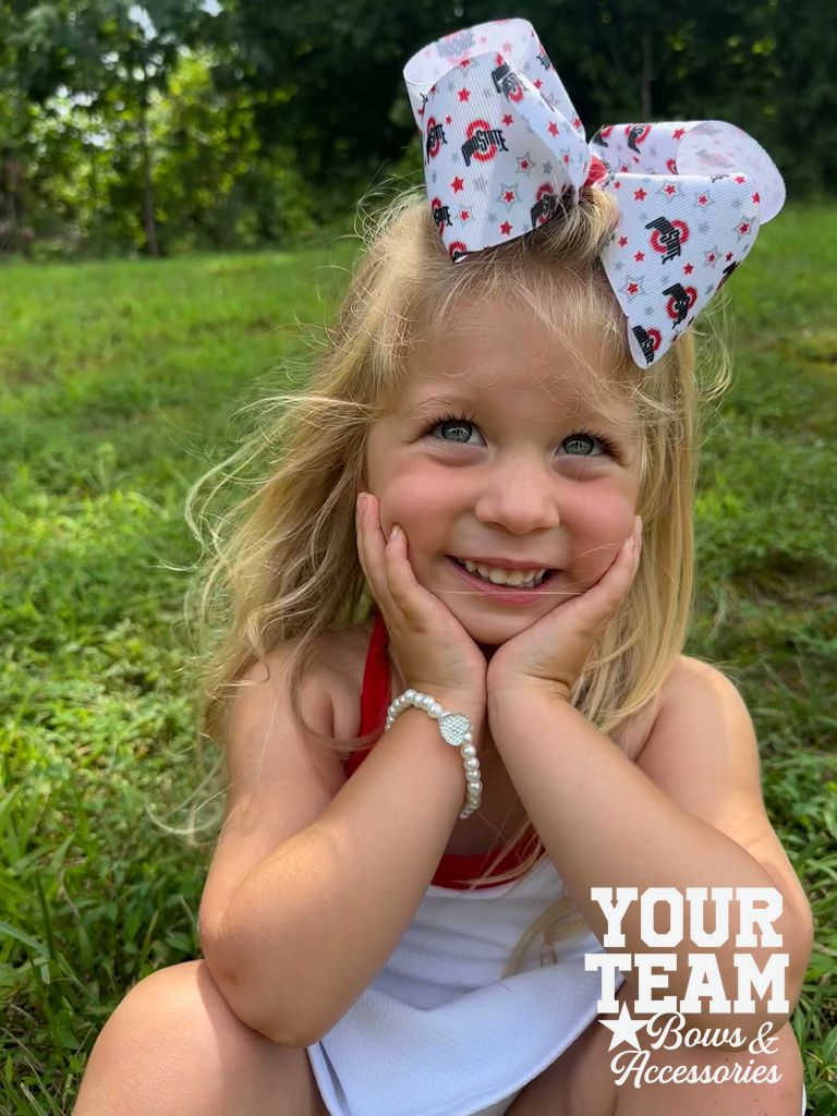 King Ohio State Logo Print Hair Bow