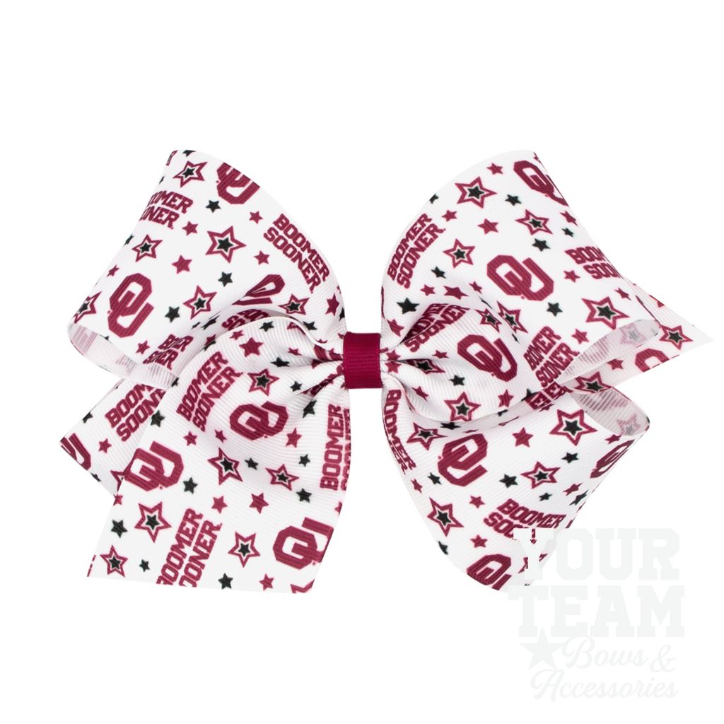 King Oklahoma Logo Print Hair Bow - OKLAHOMA