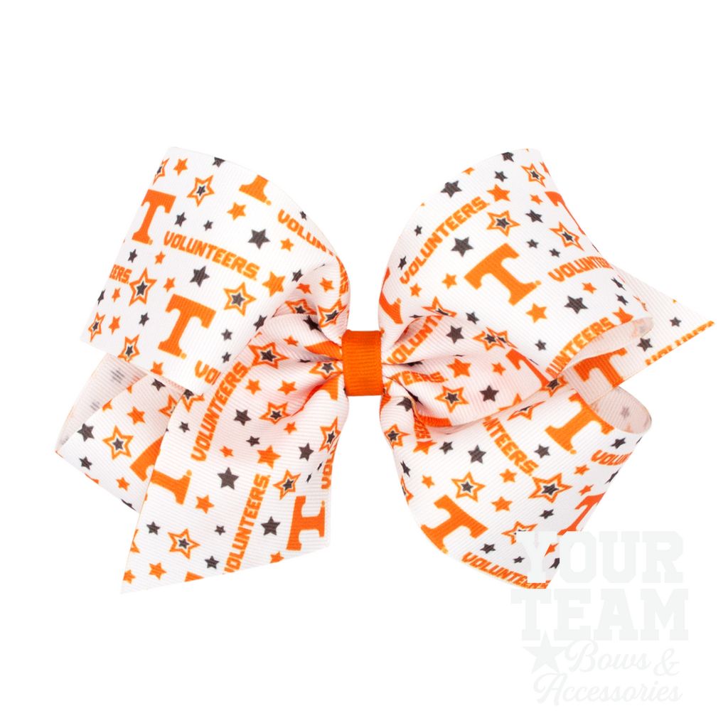 King Tennessee Logo Print Hair Bow - UNIVERSITY OF TENNESSEE