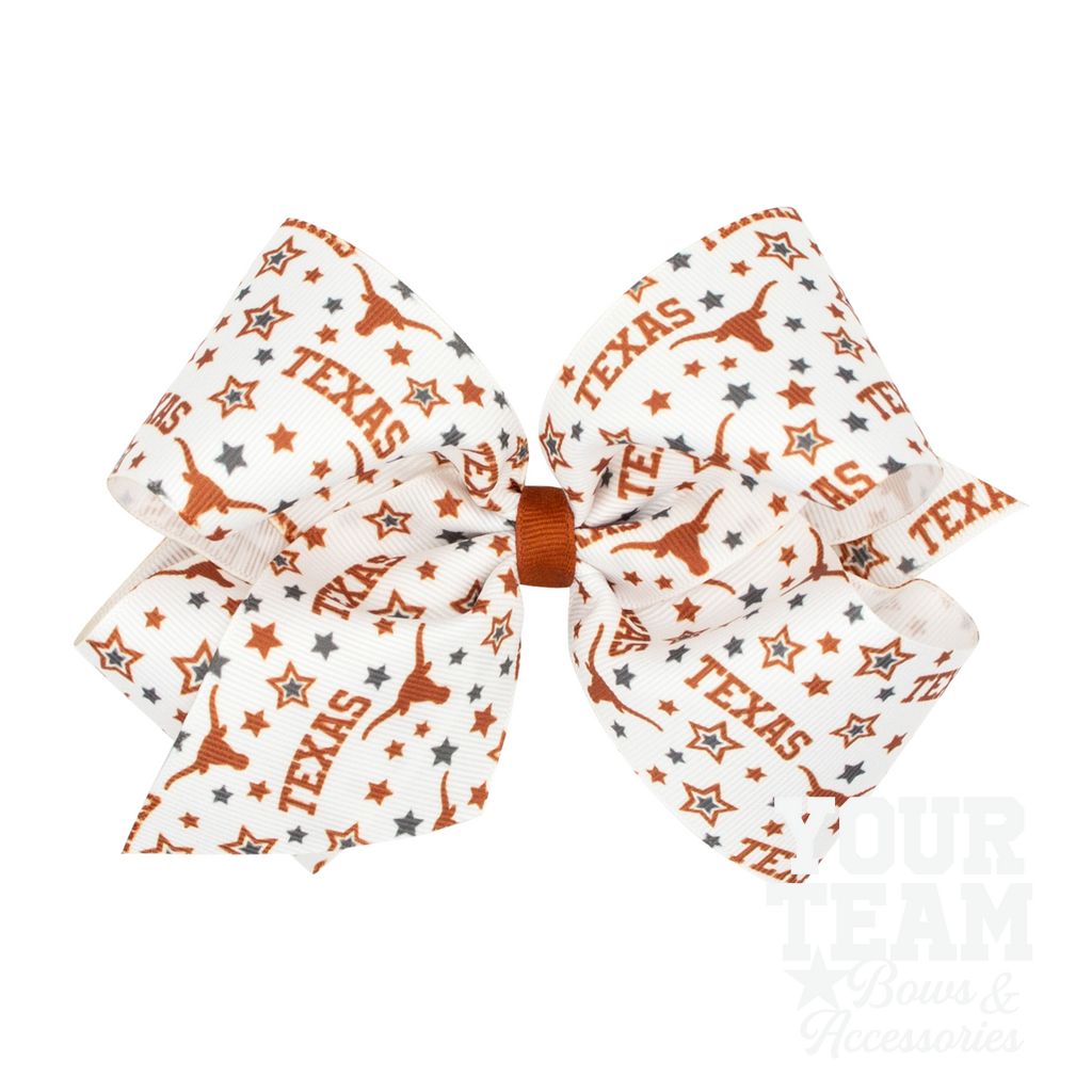 King University of Texas Logo Print Hair Bow - UNIVERSITY OF TEXAS