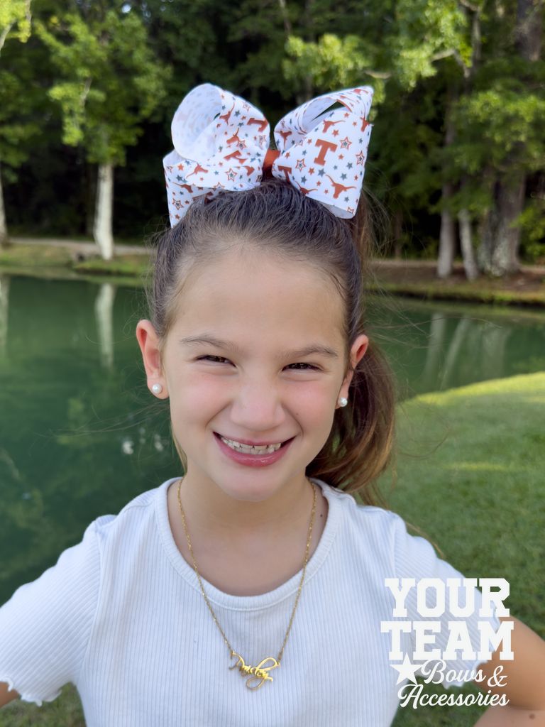 King University of Texas Logo Print Hair Bow