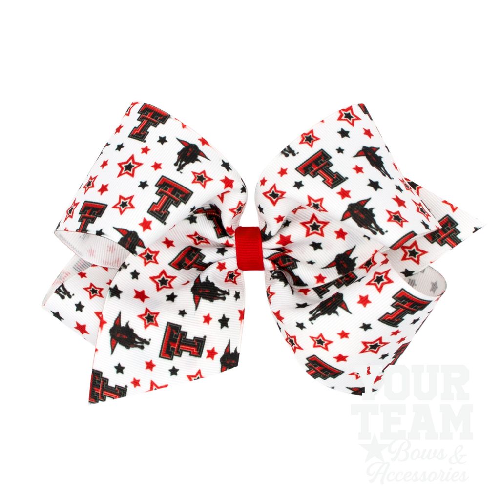 King Texas Tech Logo Print Hair Bow - TEXAS TECH