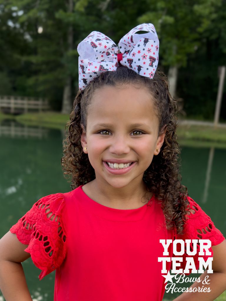 King Texas Tech Logo Print Hair Bow
