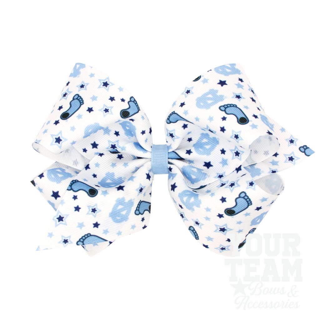 King North Carolina Logo Print Hair Bow - UNIVERSITY NORTH CAROLINA