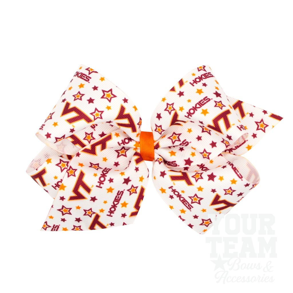 King Virginia Tech Logo Print Hair Bow - VIRGINIA TECH