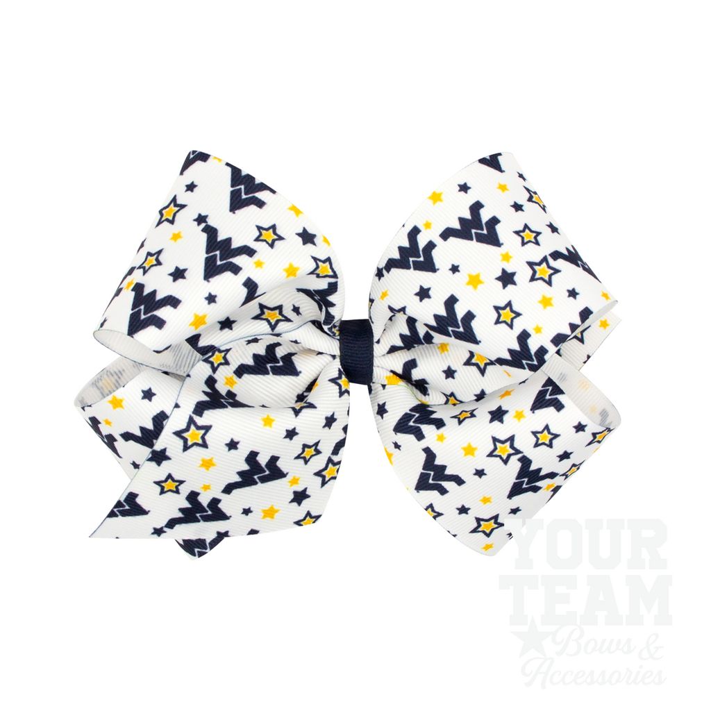 King West Virginia Logo Print Hair Bow - WEST VIRGINIA
