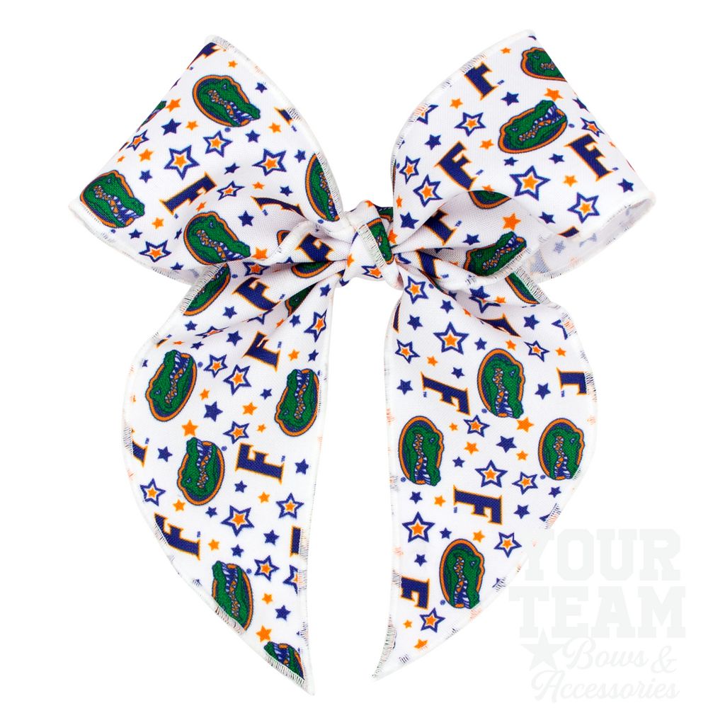 King Florida Logo Print Whimsy Tail Hair Bow - UNIV OF FLORIDA
