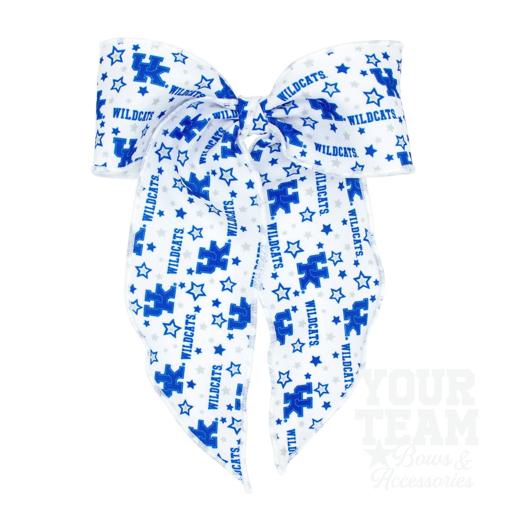 King Kentucky Logo Print Whimsy Tail Hair Bow - KENTUCKY