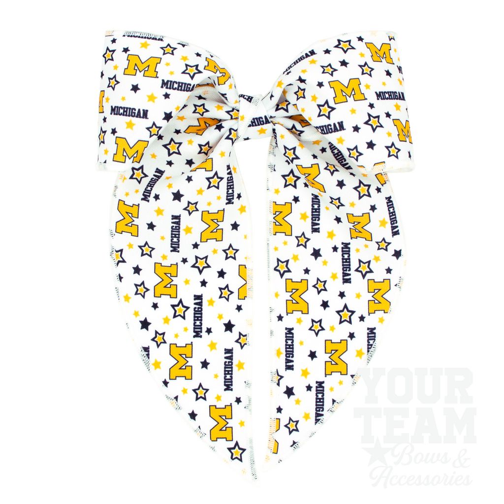 King Michigan Logo Print Whimsy Tail Hair Bow