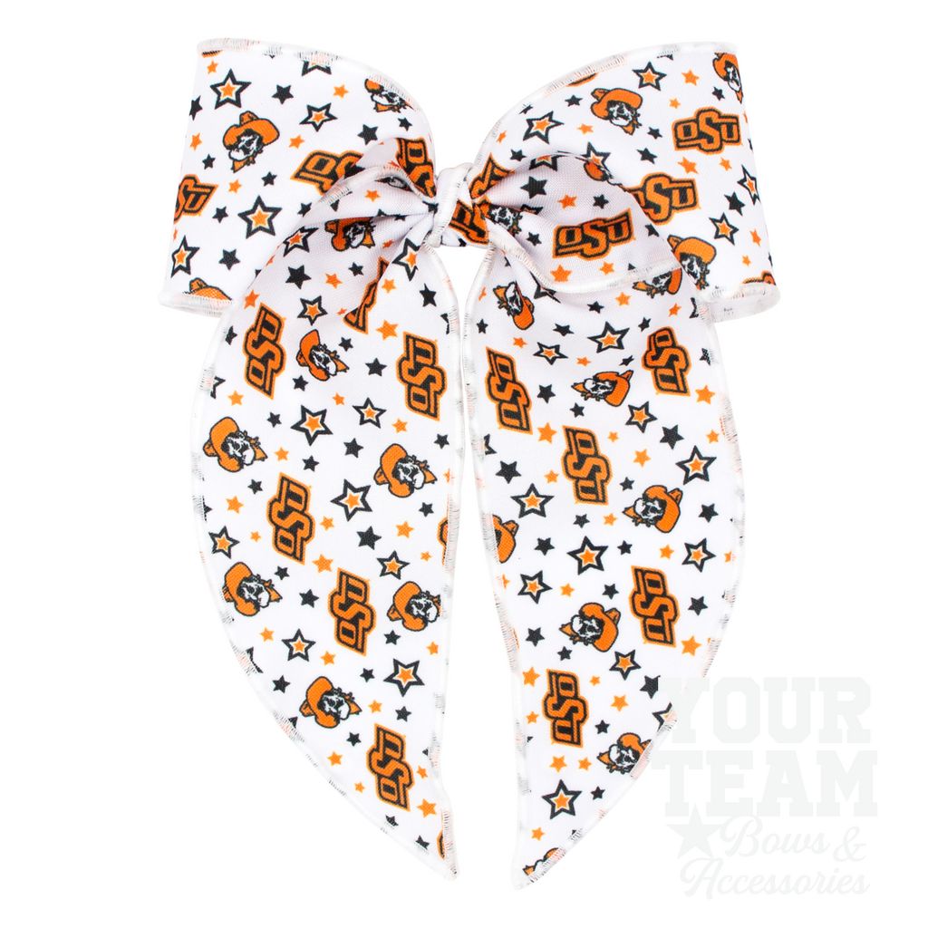 King Oklahoma State Logo Print Whimsy Tail Hair Bow