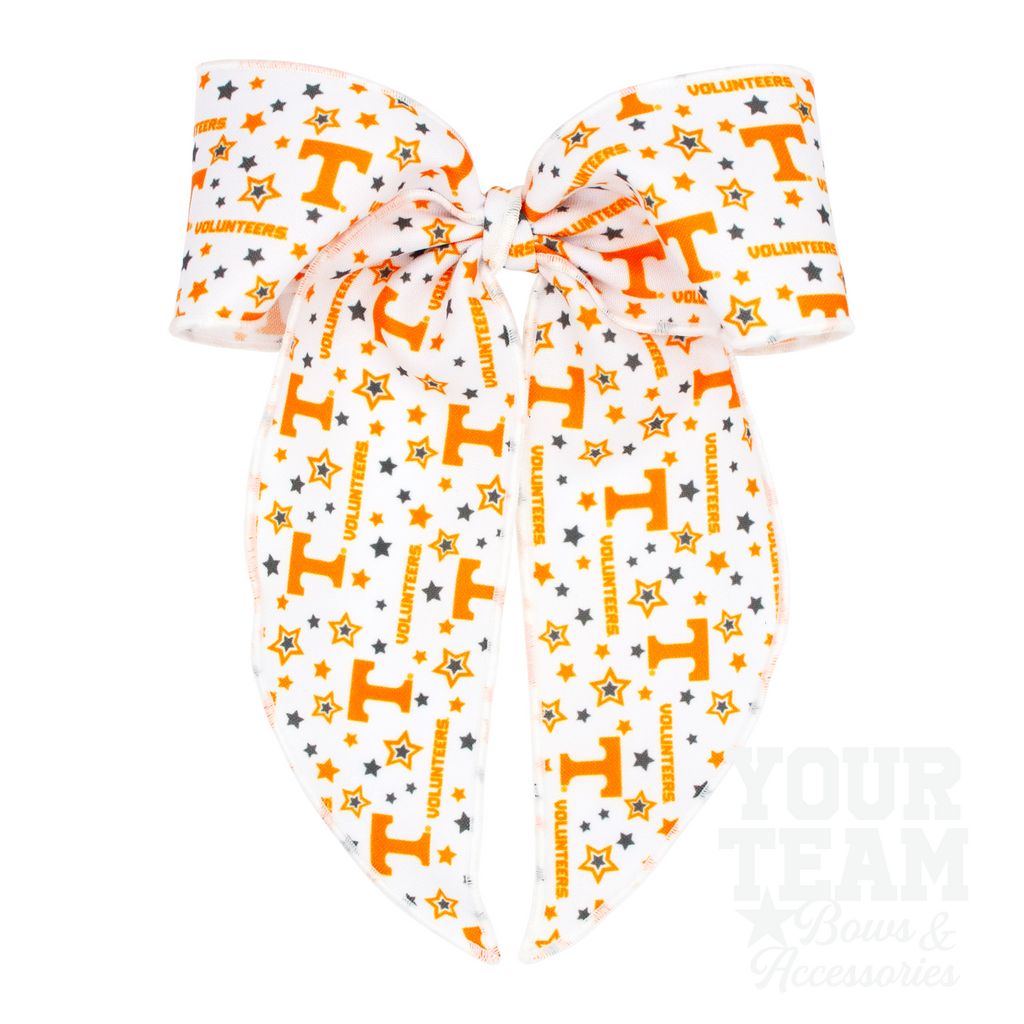 King Tennessee Logo Print Whimsy Tail Hair Bow - UNIVERSITY OF TENNESSEE