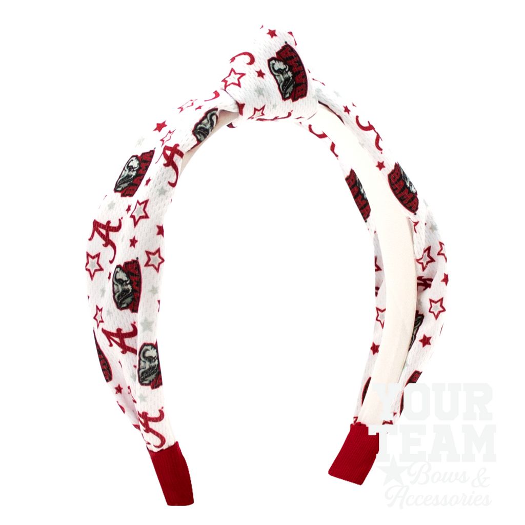 Soft Textured Logo Print Alabama Knot Headband - ALABAMA