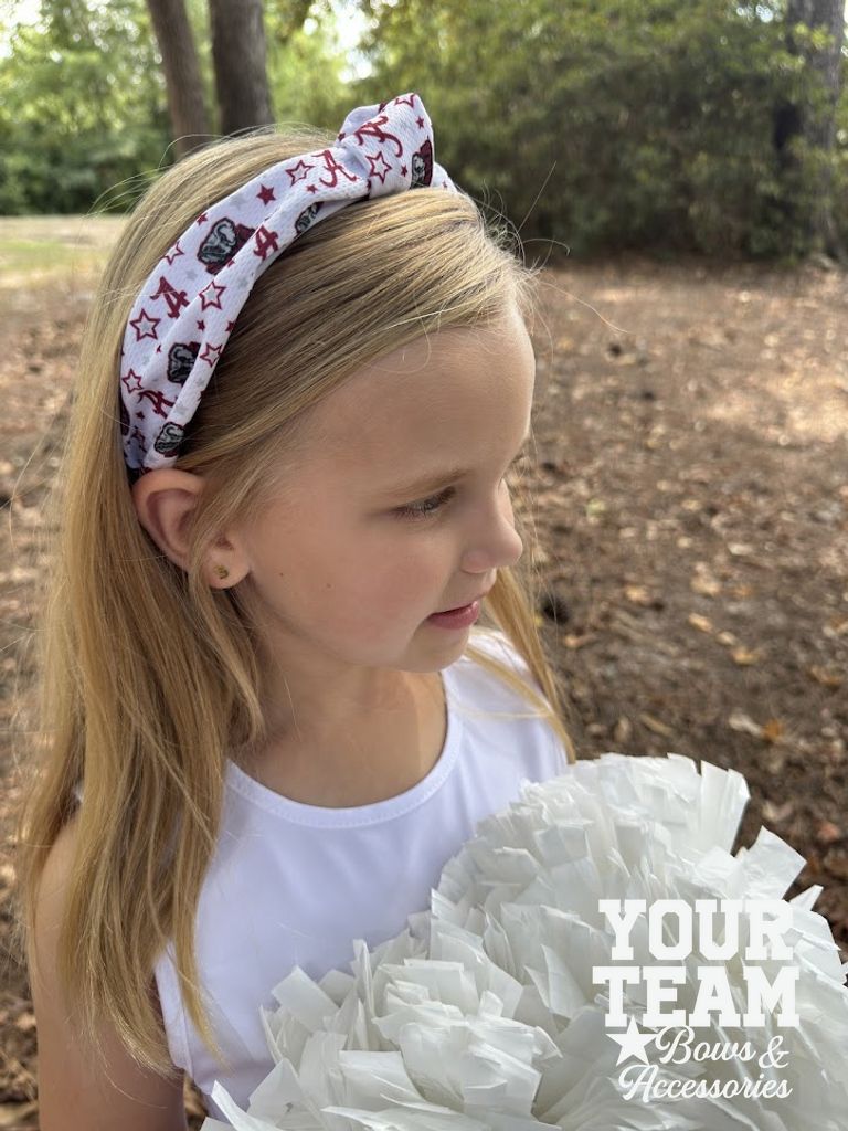 Soft Textured Logo Print Alabama Knot Headband