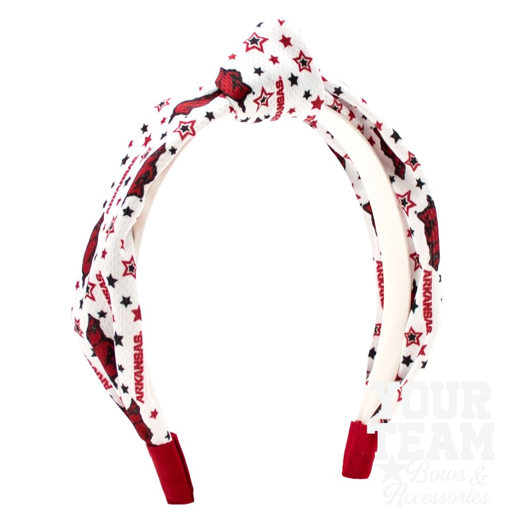 Soft Textured Logo Print Arkansas Knot Headband - ARKANSAS