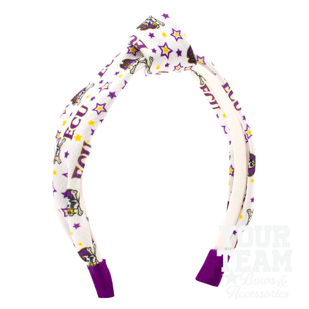 Soft Textured Logo Print East Carolina Knot Headband - EASTERN CAROLINA UNIVERSITY